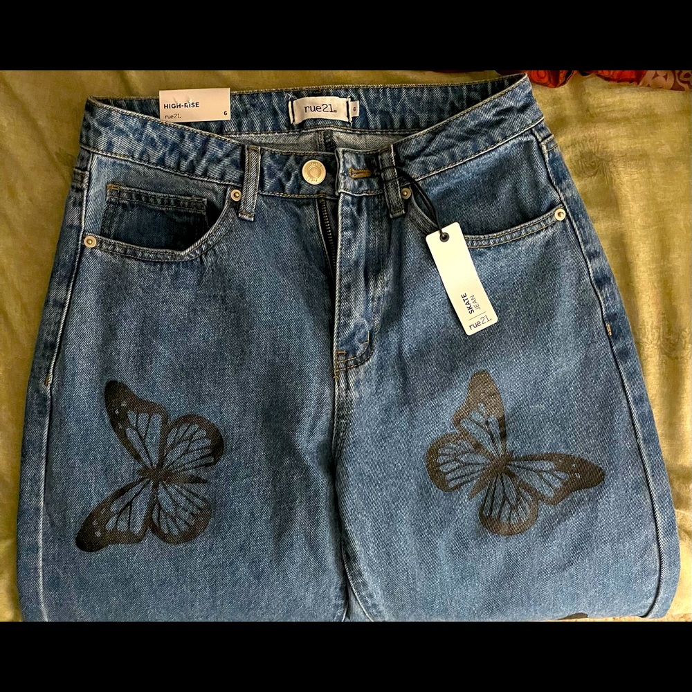 Rue 21 High rise butterfly jeans